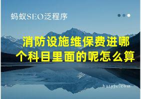 消防设施维保费进哪个科目里面的呢怎么算