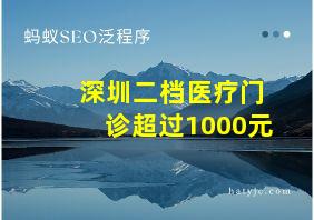 深圳二档医疗门诊超过1000元