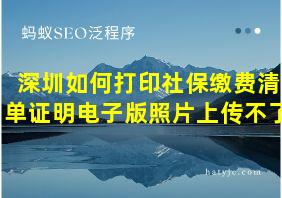 深圳如何打印社保缴费清单证明电子版照片上传不了