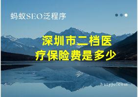 深圳市二档医疗保险费是多少