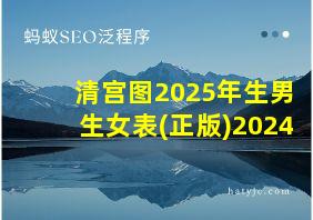 清宫图2025年生男生女表(正版)2024