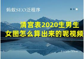 清宫表2020生男生女图怎么算出来的呢视频