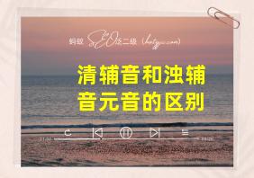 清辅音和浊辅音元音的区别