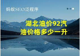 湖北油价92汽油价格多少一升