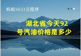 湖北省今天92号汽油价格是多少