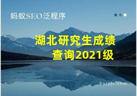 湖北研究生成绩查询2021级