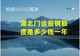 湖北门诊报销额度是多少钱一年