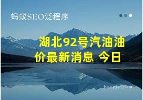 湖北92号汽油油价最新消息 今日