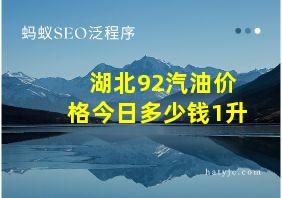 湖北92汽油价格今日多少钱1升