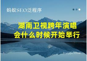 湖南卫视跨年演唱会什么时候开始举行