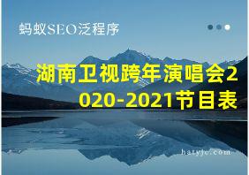 湖南卫视跨年演唱会2020-2021节目表