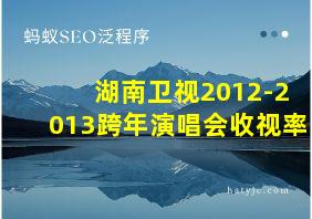 湖南卫视2012-2013跨年演唱会收视率