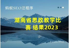 湖南省思政教学比赛 结果2023