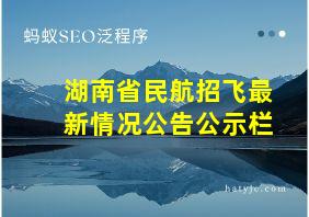 湖南省民航招飞最新情况公告公示栏