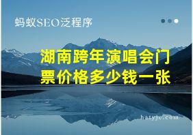 湖南跨年演唱会门票价格多少钱一张