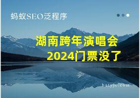 湖南跨年演唱会2024门票没了