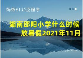 湖南邵阳小学什么时候放暑假2021年11月