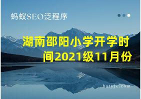 湖南邵阳小学开学时间2021级11月份