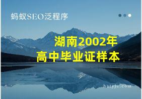 湖南2002年高中毕业证样本