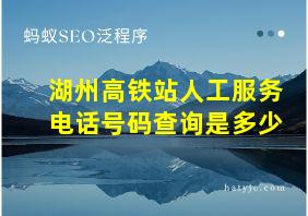 湖州高铁站人工服务电话号码查询是多少