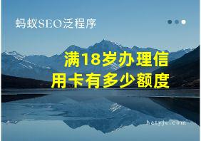 满18岁办理信用卡有多少额度