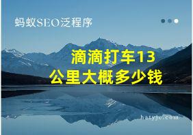 滴滴打车13公里大概多少钱