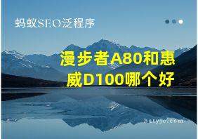 漫步者A80和惠威D100哪个好