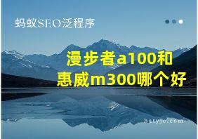 漫步者a100和惠威m300哪个好