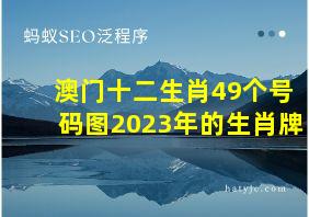 澳门十二生肖49个号码图2023年的生肖牌