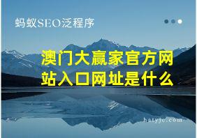 澳门大赢家官方网站入口网址是什么