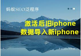 激活后旧iphone数据导入新iphone