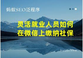 灵活就业人员如何在微信上缴纳社保