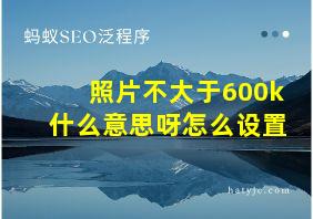 照片不大于600k什么意思呀怎么设置