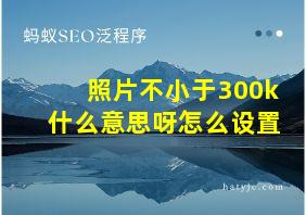 照片不小于300k什么意思呀怎么设置