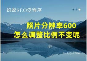 照片分辨率600怎么调整比例不变呢