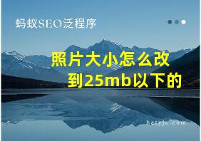 照片大小怎么改到25mb以下的