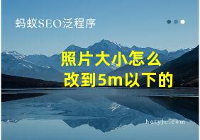 照片大小怎么改到5m以下的