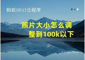 照片大小怎么调整到100k以下