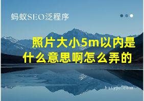 照片大小5m以内是什么意思啊怎么弄的