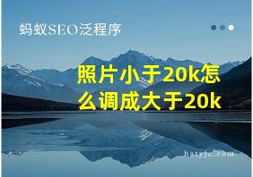 照片小于20k怎么调成大于20k