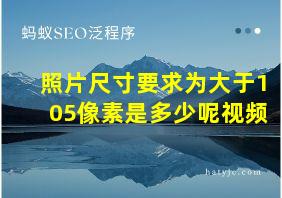 照片尺寸要求为大于105像素是多少呢视频