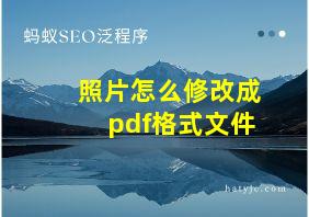 照片怎么修改成pdf格式文件