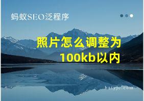 照片怎么调整为100kb以内