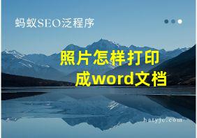 照片怎样打印成word文档