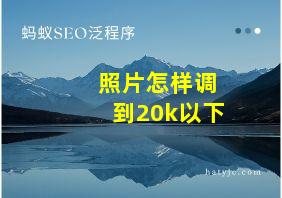 照片怎样调到20k以下