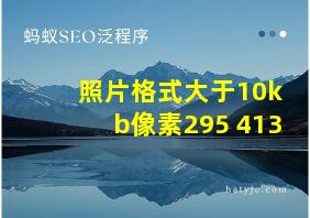 照片格式大于10kb像素295 413