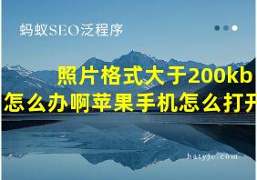 照片格式大于200kb怎么办啊苹果手机怎么打开