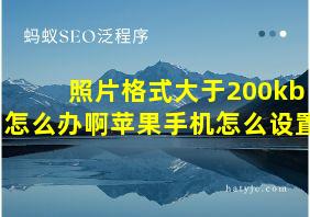 照片格式大于200kb怎么办啊苹果手机怎么设置