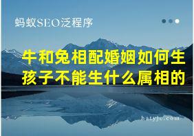 牛和兔相配婚姻如何生孩子不能生什么属相的