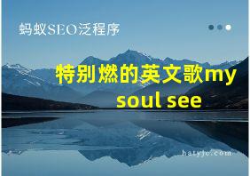 特别燃的英文歌my soul see